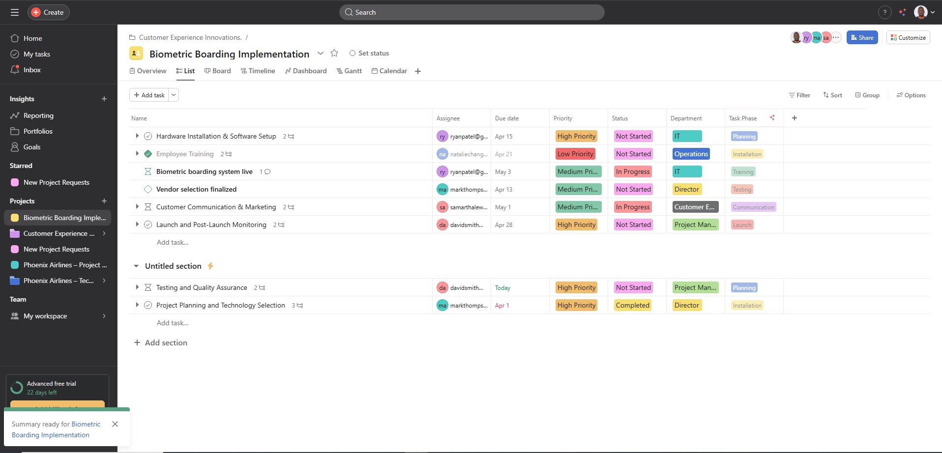 Biometric Boarding Implementation