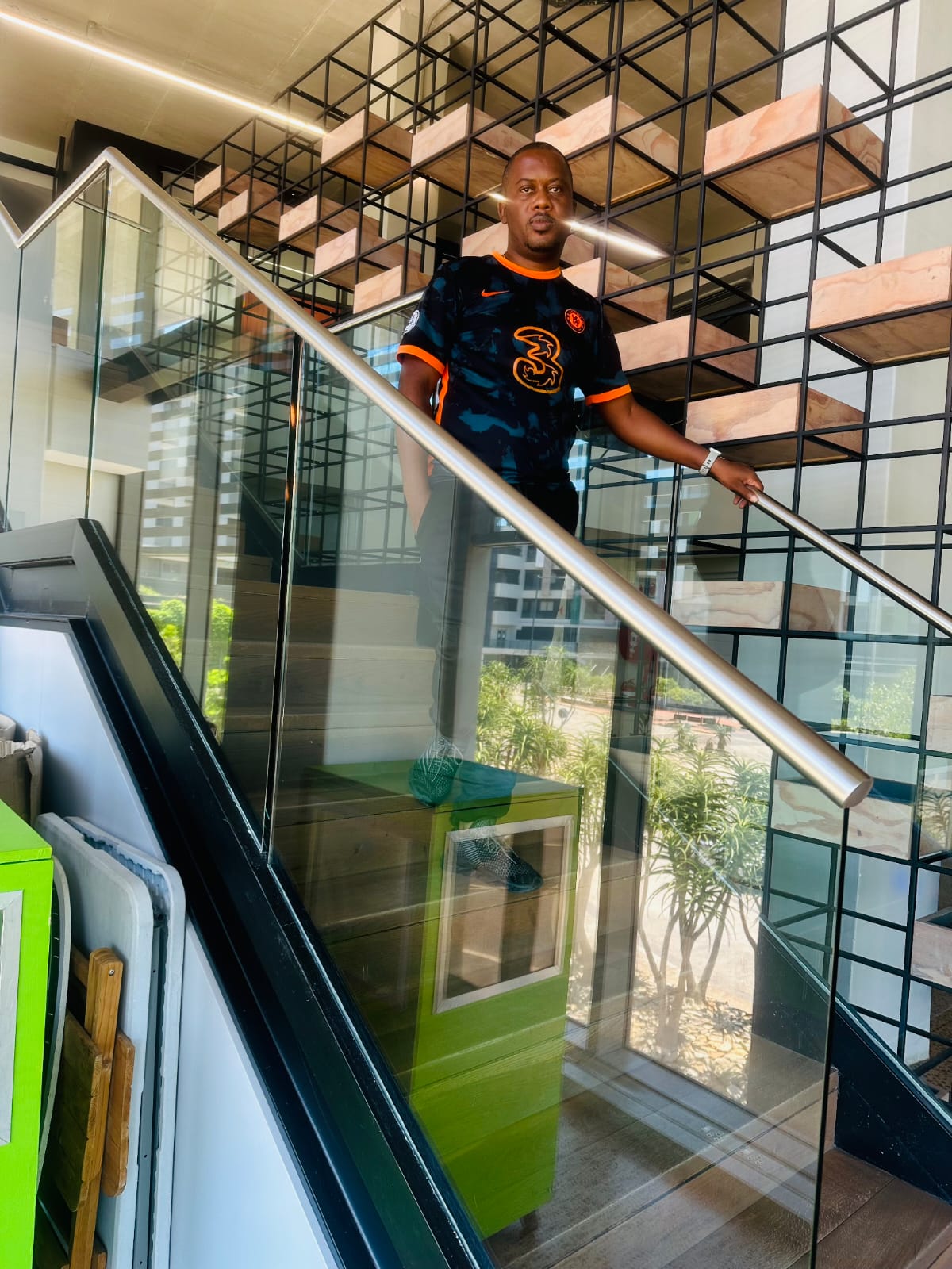 Phillip on staircase