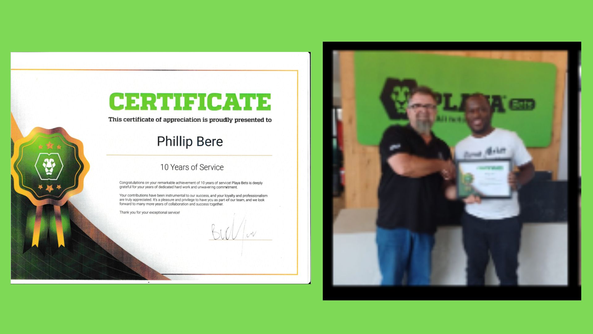 10 Years of Service Award